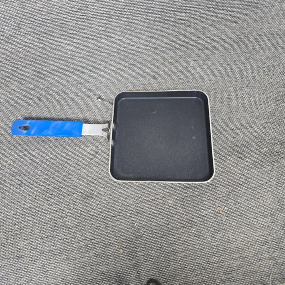 Small Square Nonstick Tamagoyaki Egg Blue Handle 5.5 Inch Japanese Omelet Pan